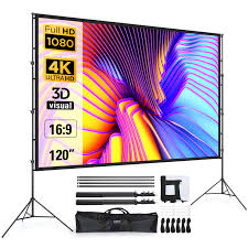 Proyector Portátil LEORFI 120'' con Trípode