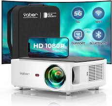 Proyector WiFi Bluetooth 1080P YABER: Cine en Casa con 20000 Lúmenes