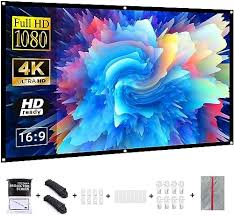 VERCORKIN Pantalla Proyector 60'' - Ideal para Interior y Exterior