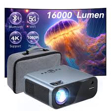 Mini Proyector SUREWHEEL E60 16000 Lúmenes 1080P 4K con WiFi y Bluetooth