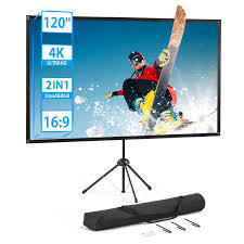 Pantalla de Proyector Portátil 120'' con Trípode - Ideal para Cine