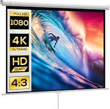 HOMCOM Pantalla Proyector Manual de 84 Pulgadas