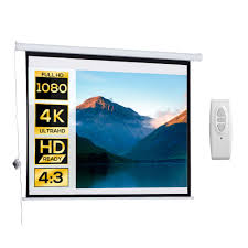 HOMCOM Pantalla Proyector Eléctrica Portátil Universal
