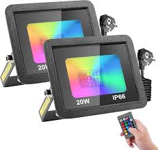 Foco LED RGB Exterior 20W con Control Remoto