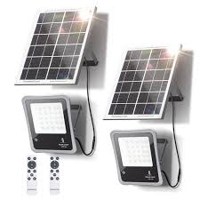Proyector LED Solar Aigostar 30W con Control Remoto - Luz Blanca IP65 para Exteriores